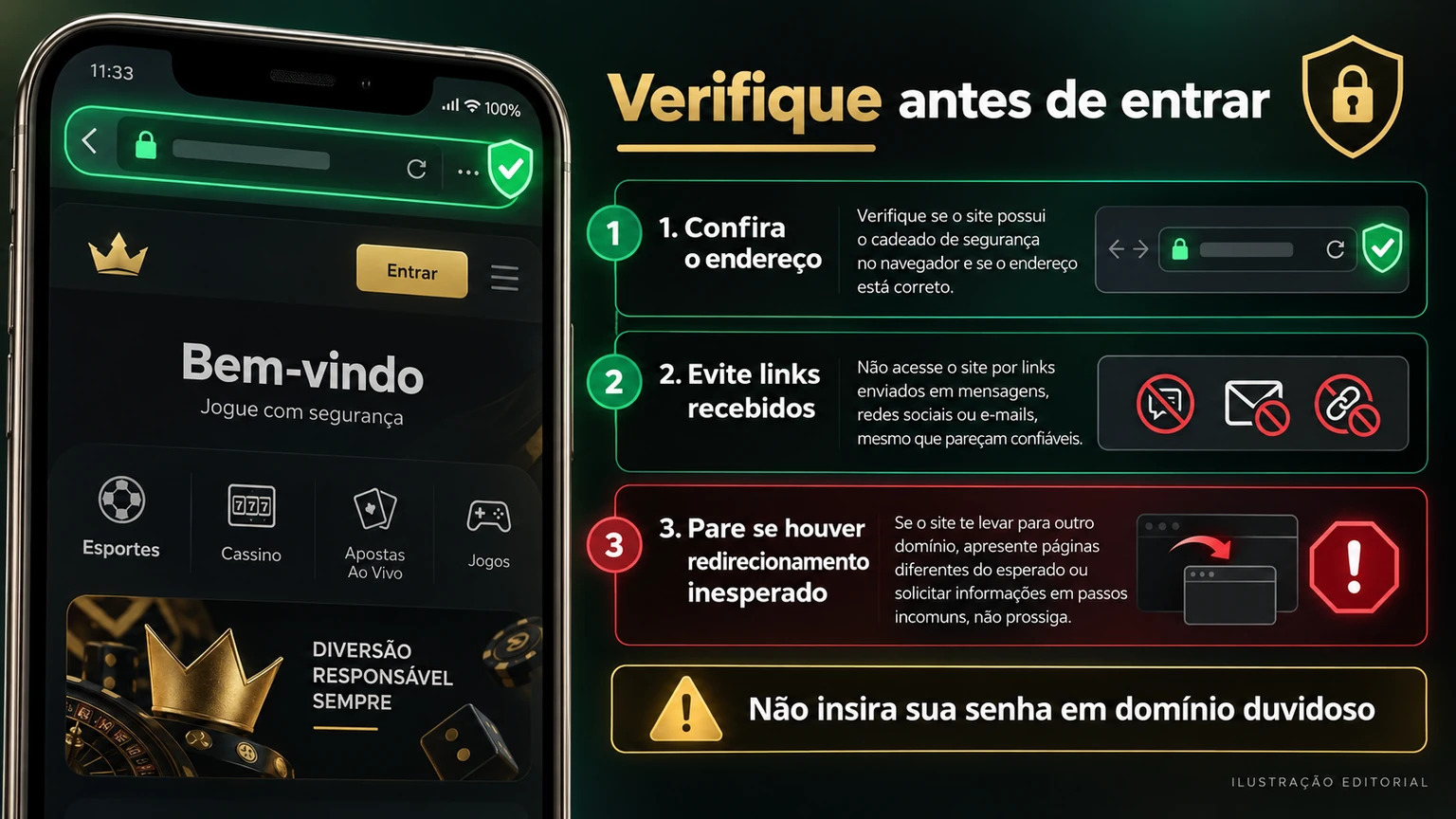 Checklist para validar a página de login MC Games